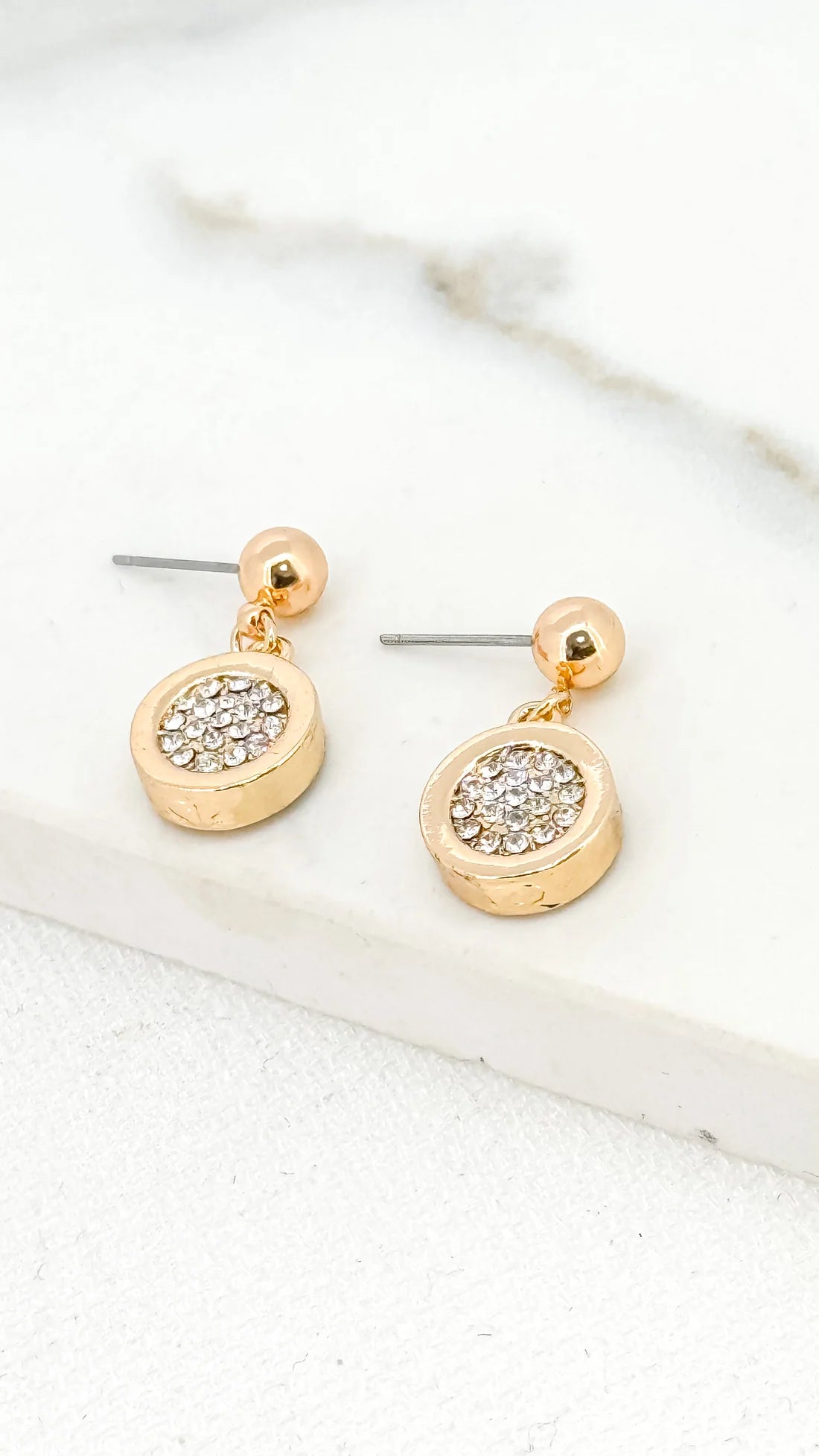 Envy Gold Sparkle Mini Pendant Earrings