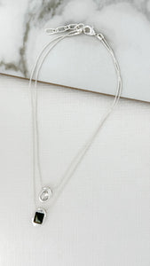 Envy Grey & Clear Faceted Necklace