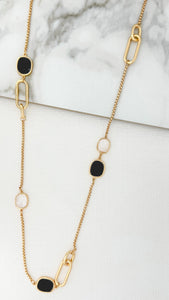 Envy Black & Pearl Pendant Necklace