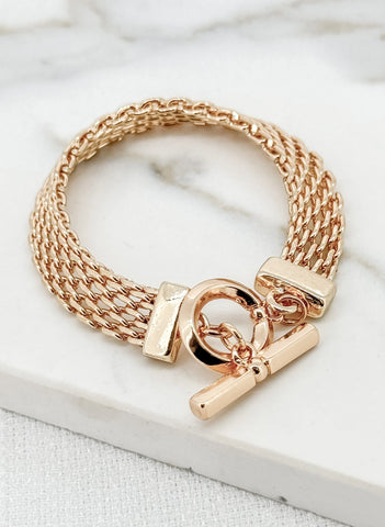 Envy Gold Flat Chain T-bar Bracelet