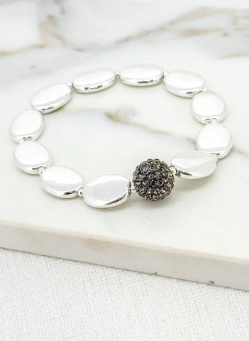 Envy Silver Crystal Ball Bracelet