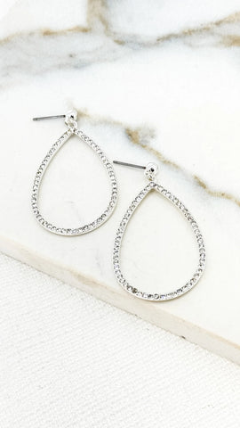 Envy Diamante Silver Teardrop Earrings