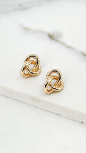 Envy Gold Knot Stud Earrings