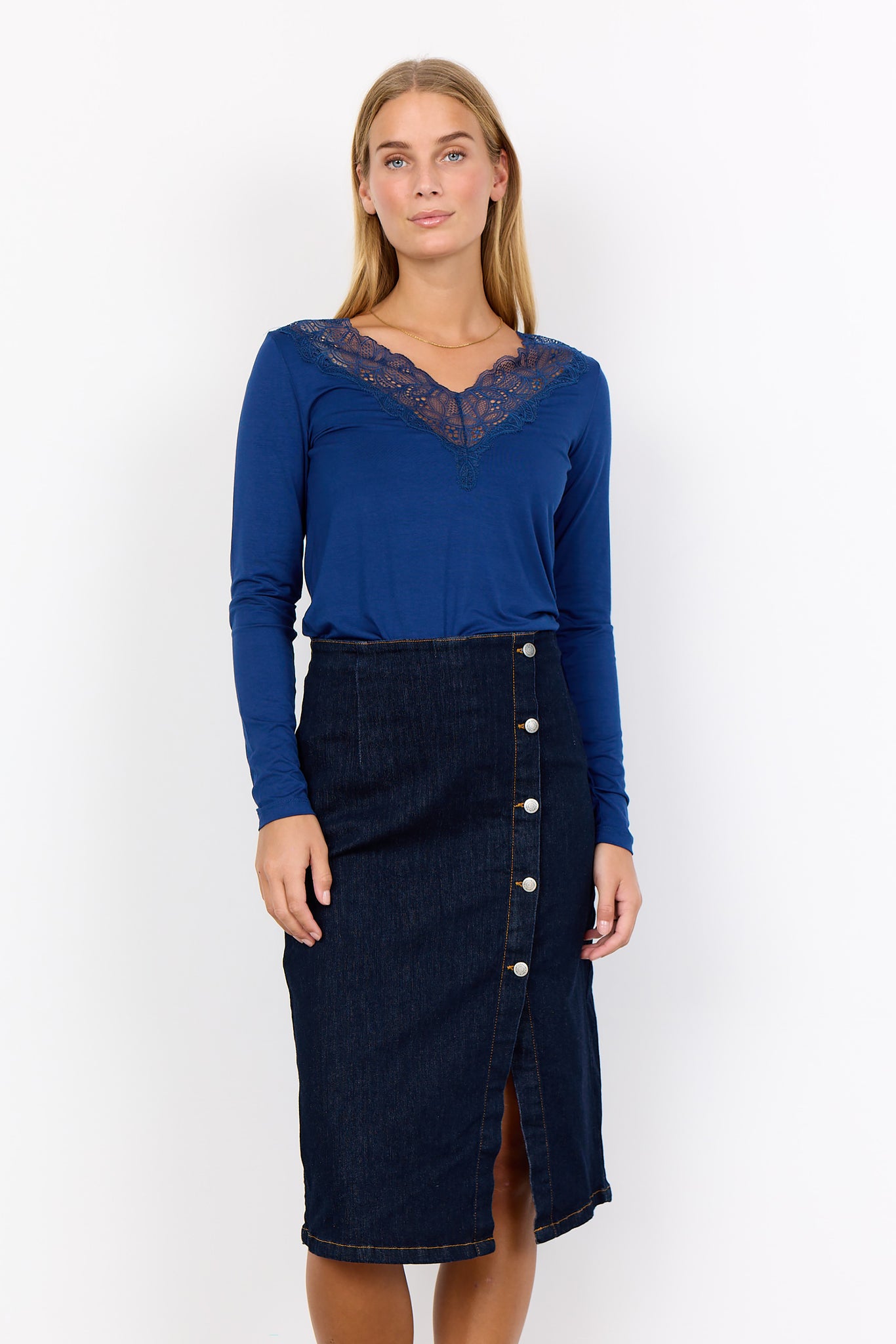 Soyaconcept Kimberly Denim Asymmetric Skirt
