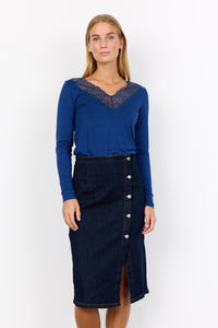 Soyaconcept Kimberly Denim Asymmetric Skirt