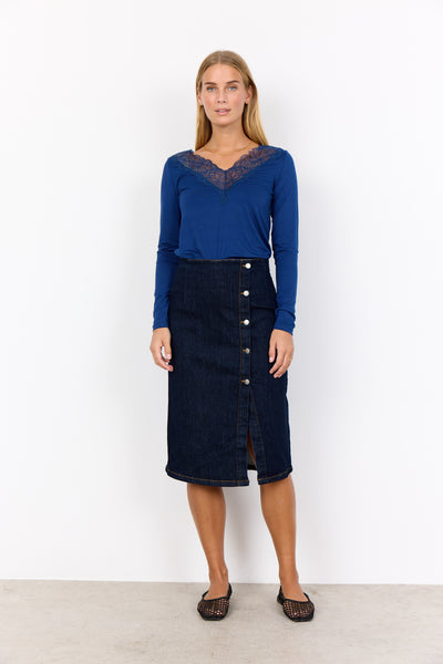 Soyaconcept Kimberly Denim Asymmetric Skirt