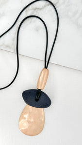 Envy Woven Chunky Long Pendant Necklace