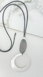 Envy Grey Circular Pendant Necklace