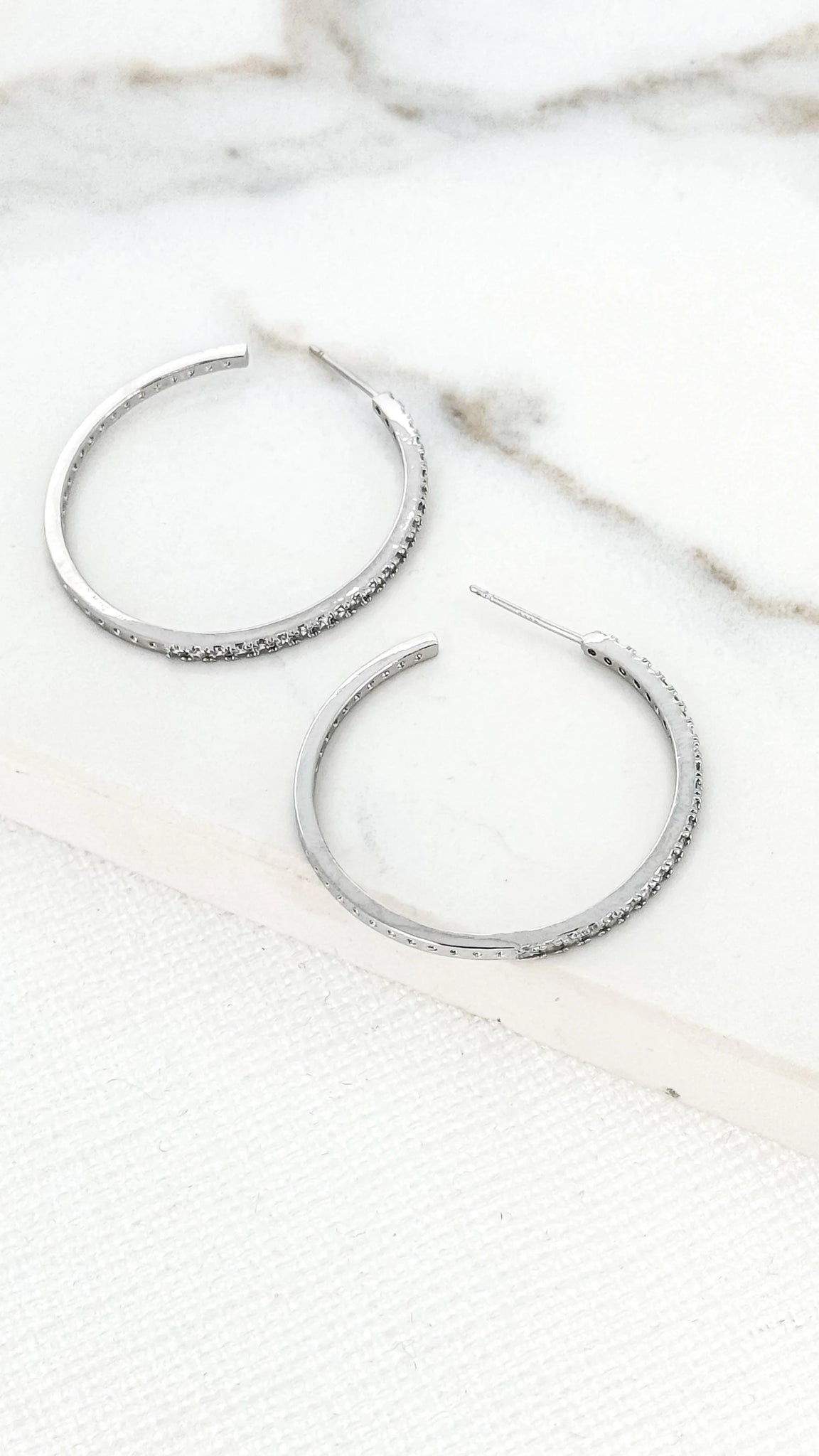 Envy Diamante Silver Hoops