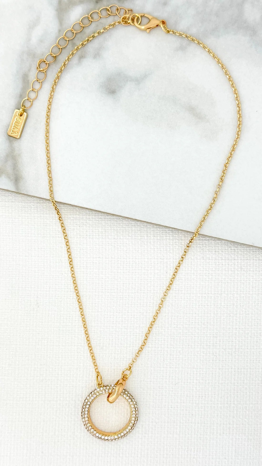 Envy Gold Diamante Circle Necklace