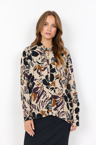 Soyaconcept Annemai Tie Neck Floral Blouse