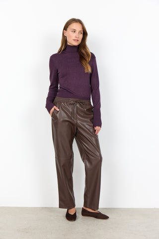 Soyaconcept Beckie Faux Leather Drawstring Trousers