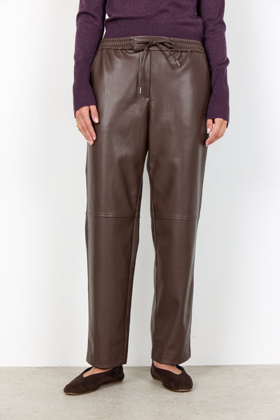 Soyaconcept Beckie Faux Leather Drawstring Trousers