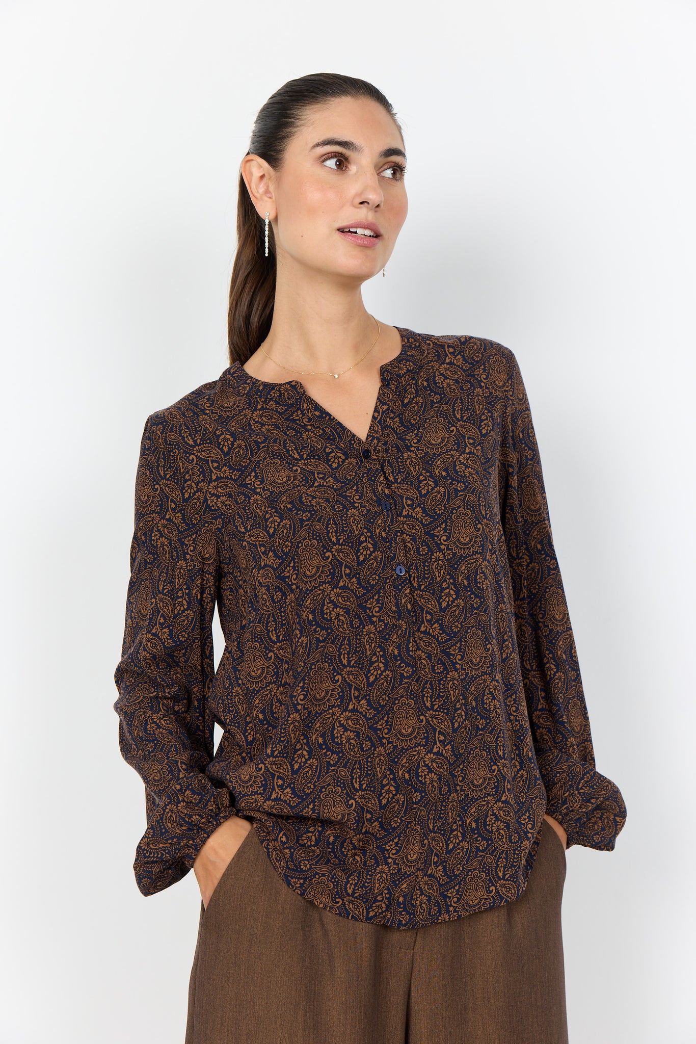 Soyaconcept Aster V-Neck Paisley Top