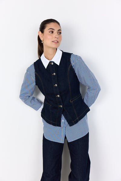Soyaconcept Kimberly Dark Wash Denim Waistcoat