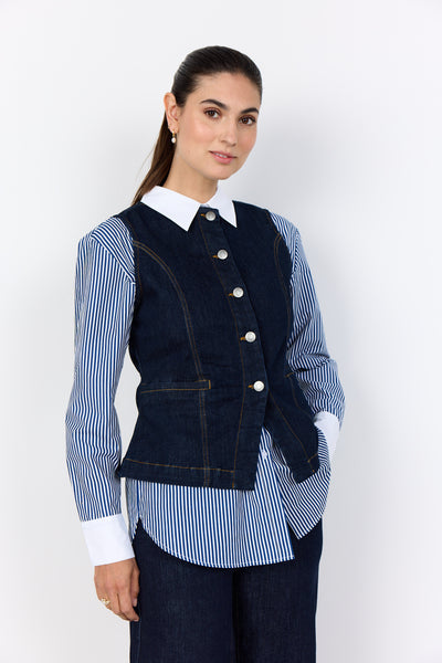 Soyaconcept Kimberly Dark Wash Denim Waistcoat