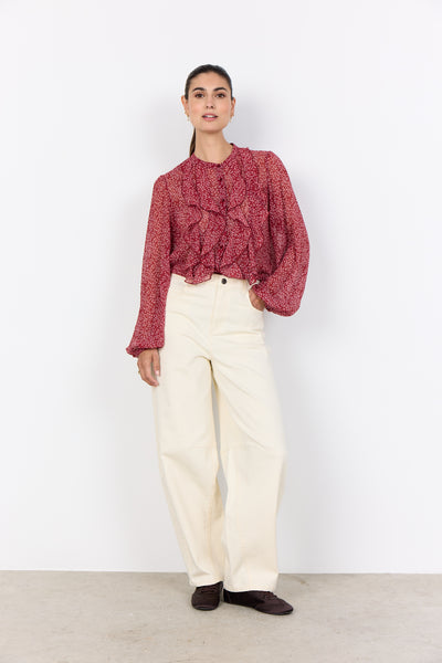 Soyaconcept Bebbi 1 Frill Front Floral Blouse