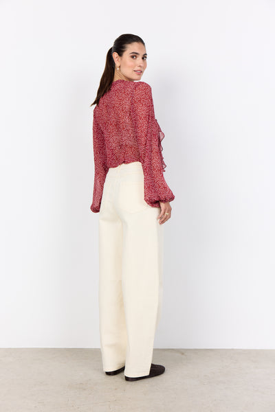 Soyaconcept Bebbi 1 Frill Front Floral Blouse
