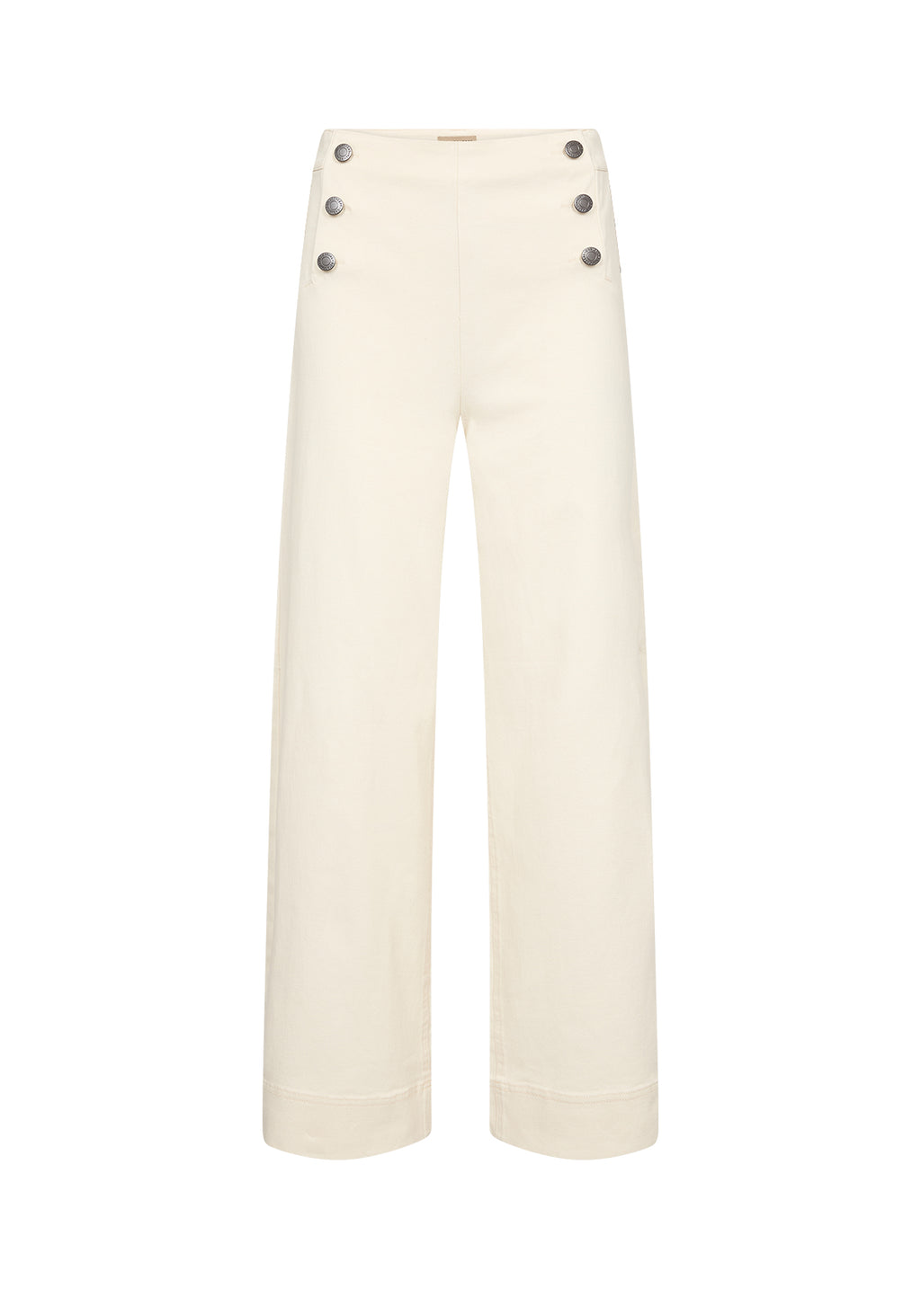 Soyaconcept Bess Button Detail Wide Leg Cotton Jeans
