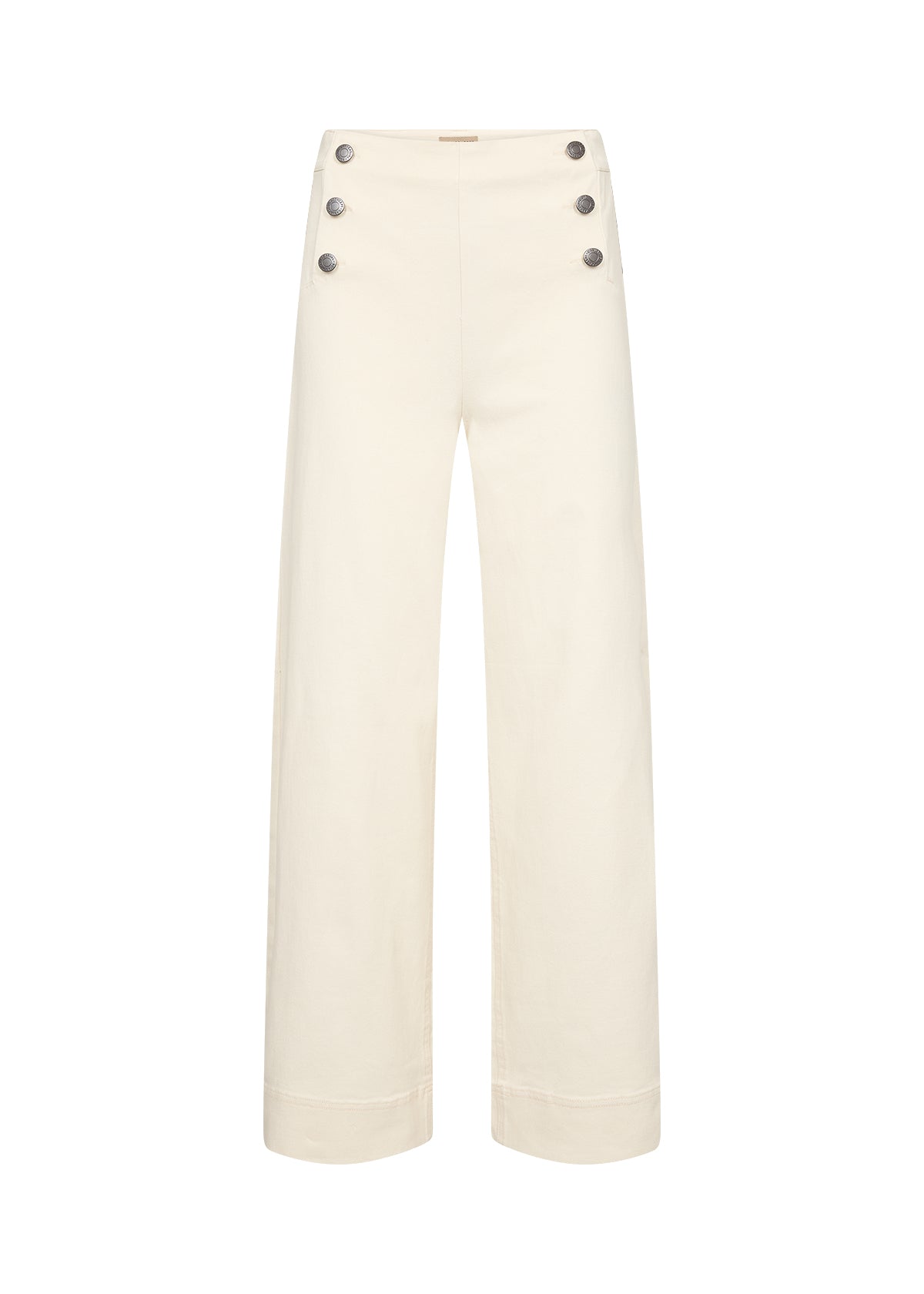 Soyaconcept Bess Button Detail Wide Leg Cotton Jeans