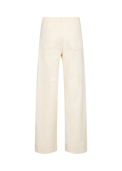 Soyaconcept Bess Button Detail Wide Leg Cotton Jeans