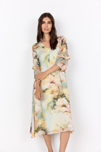 Soyaconcept Carmen Floaty Floral Midi Dress