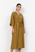Soyaconcept Fabrina Crinkle Tie Waist Midi Dress