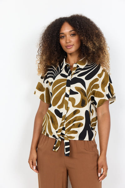 Soyaconcept Feldi Abstract Print Tie Front Shirt