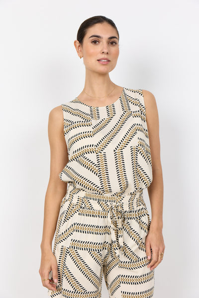 Soyaconcept Felia Geometric Printed Sleeveless Top
