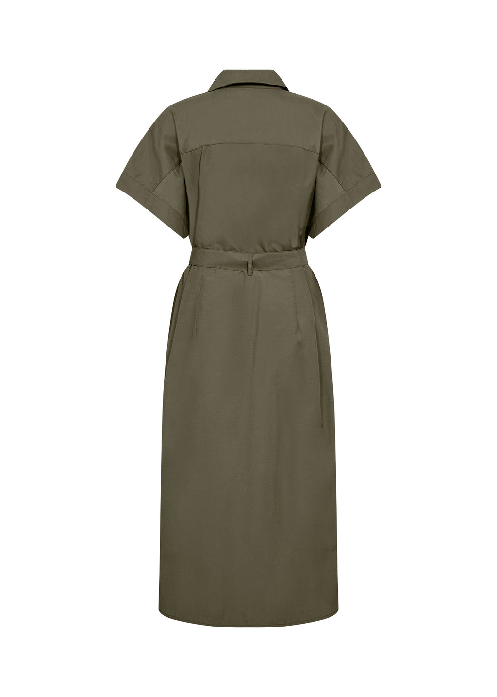 Soyaconcept Netti Short Sleeve Midi Shirt Dress - Khaki