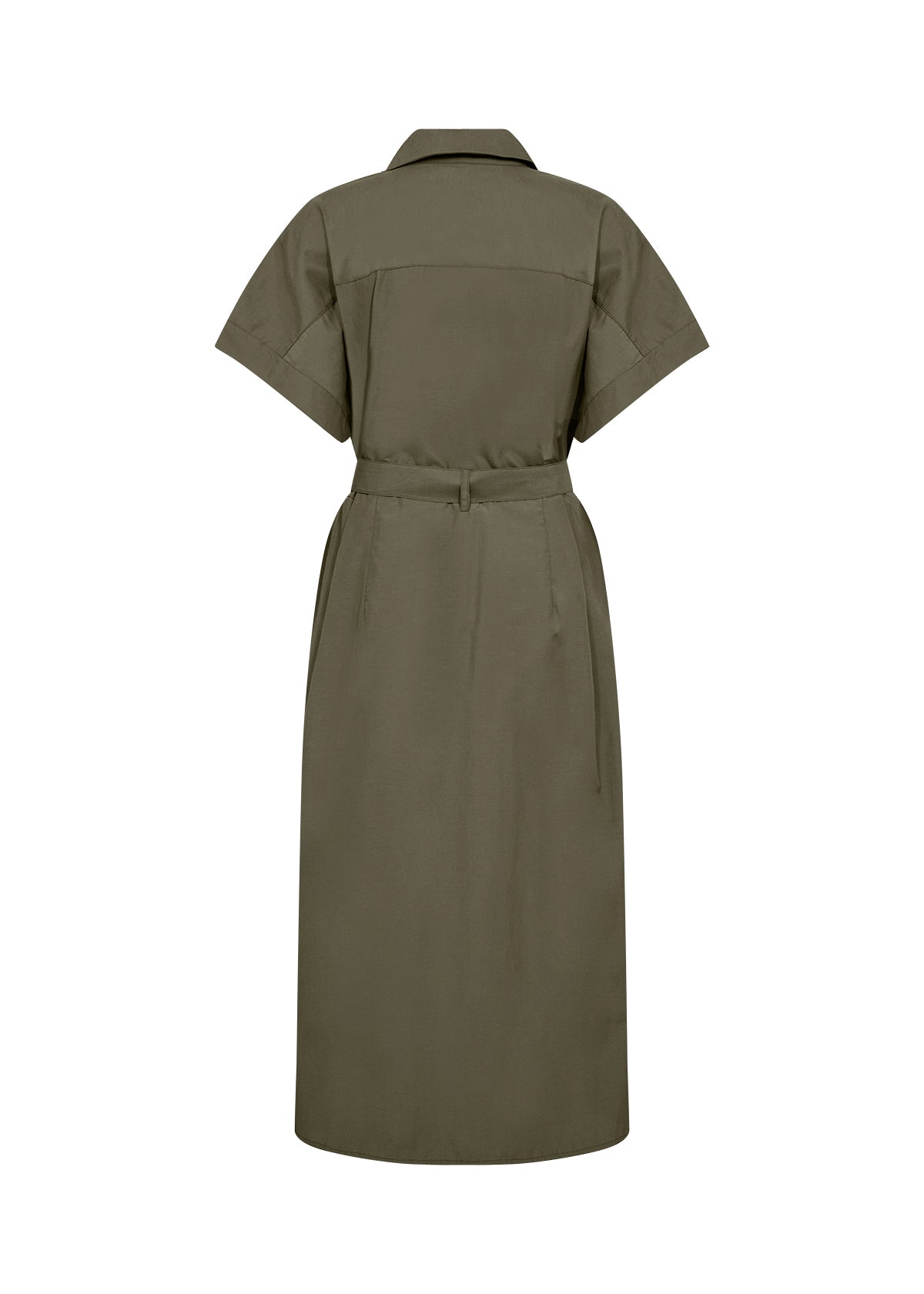 Soyaconcept Netti Short Sleeve Midi Shirt Dress - Khaki