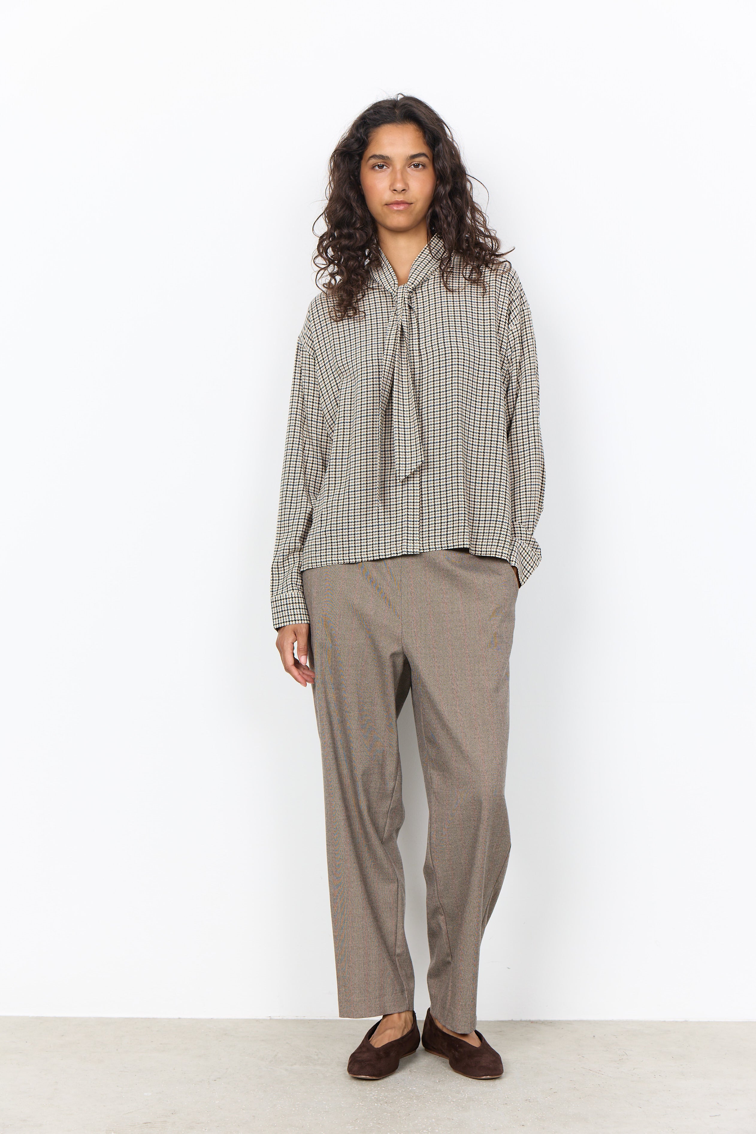 Soyaconcept Halia Check Tie Neck Shirt