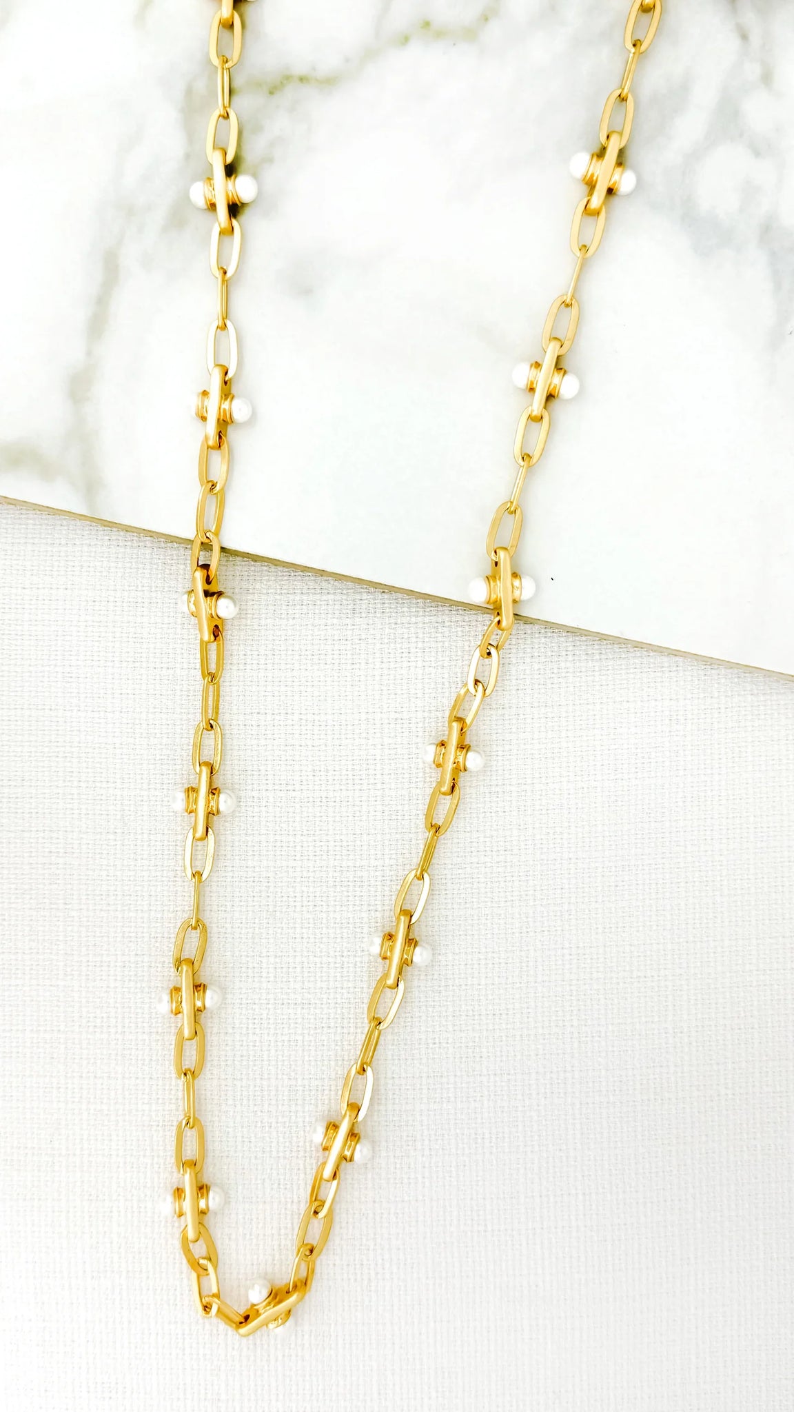 Envy Long Gold Chain with Silver Ball Detail