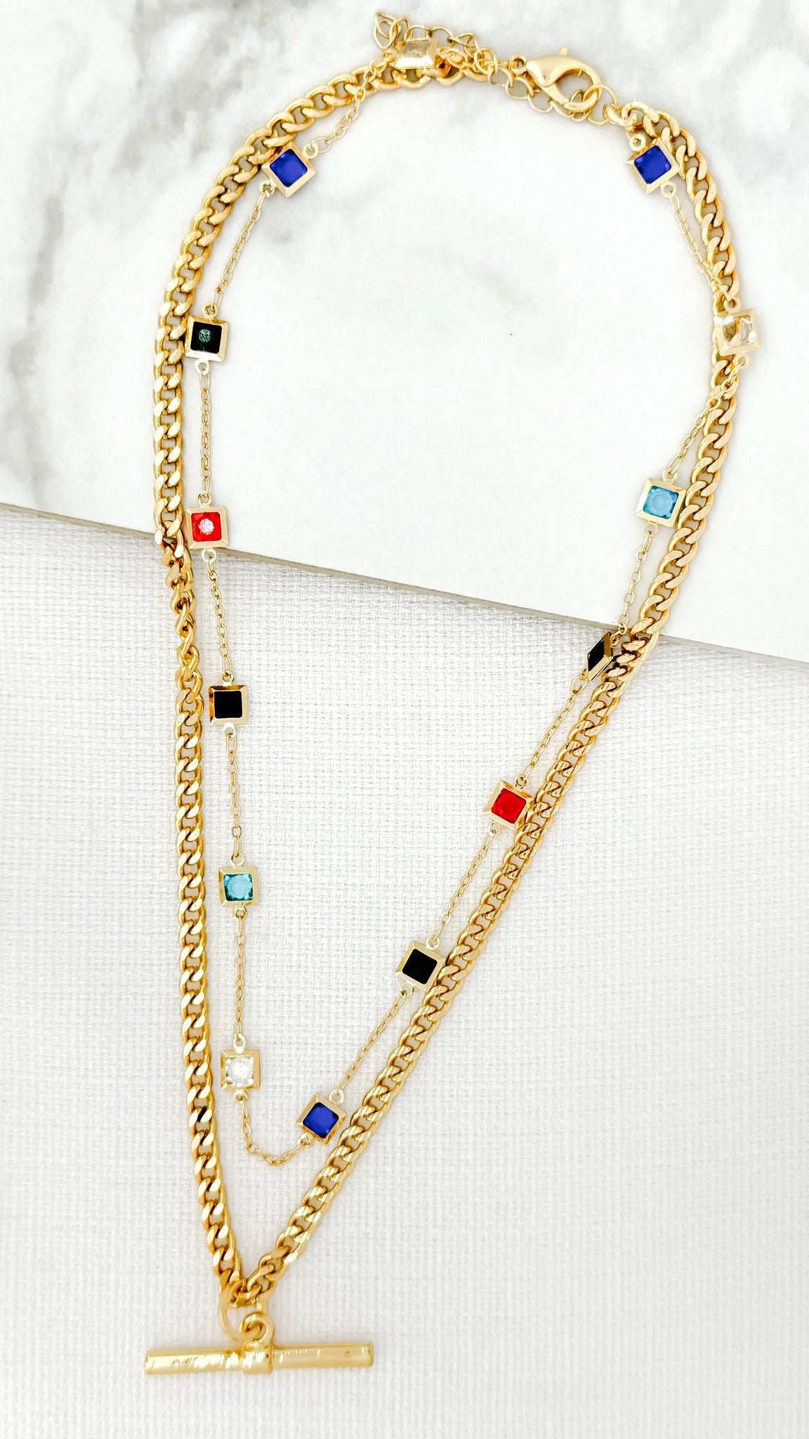 Envy Multi Glass Layered Necklace