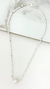 Envy Silver Bead & Pearl Necklace