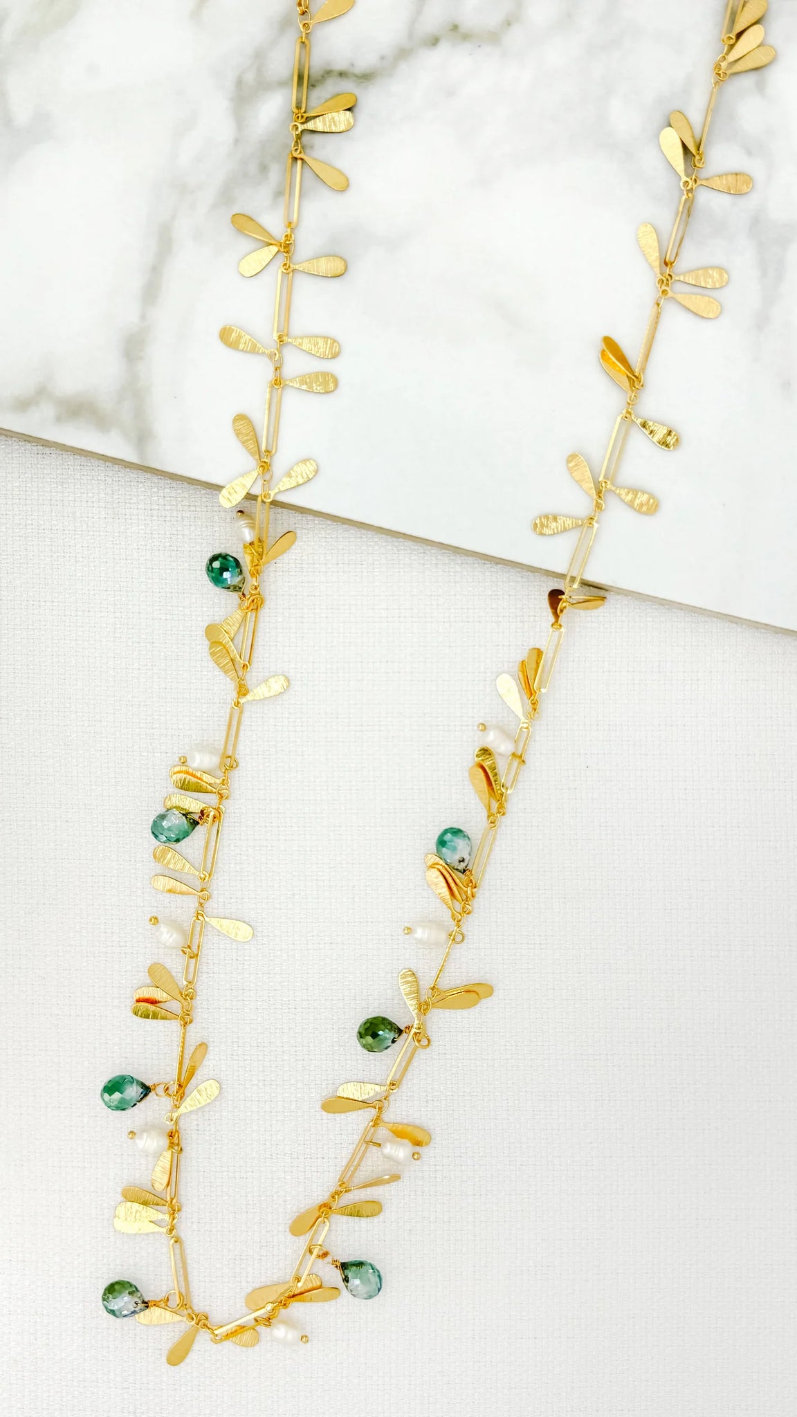 Envy Long Crystal Bead Necklace