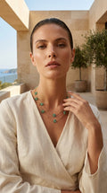 Envy Layered Flower and Bead Necklace - Turquoise