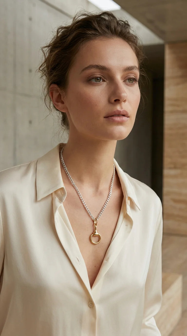 Envy Snaffle Horsebit Charm Pendant Necklace