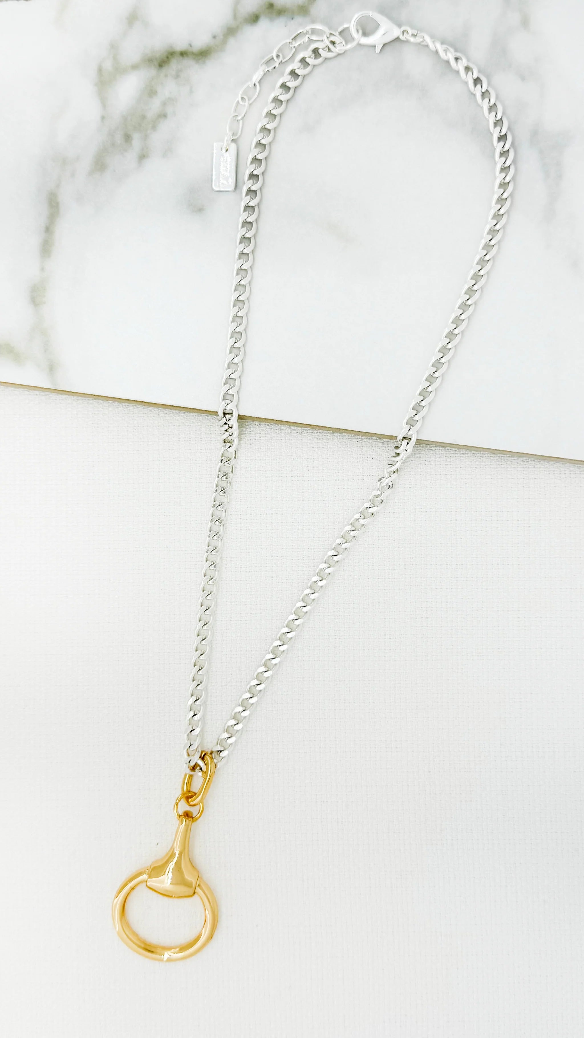 Envy Snaffle Horsebit Charm Pendant Necklace