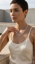 Envy Intricate Circle Design Necklace - Silver