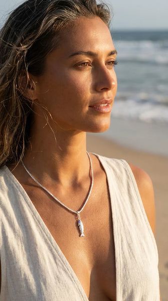 Envy Articulated Fish Charm Pendant Necklace - Silver