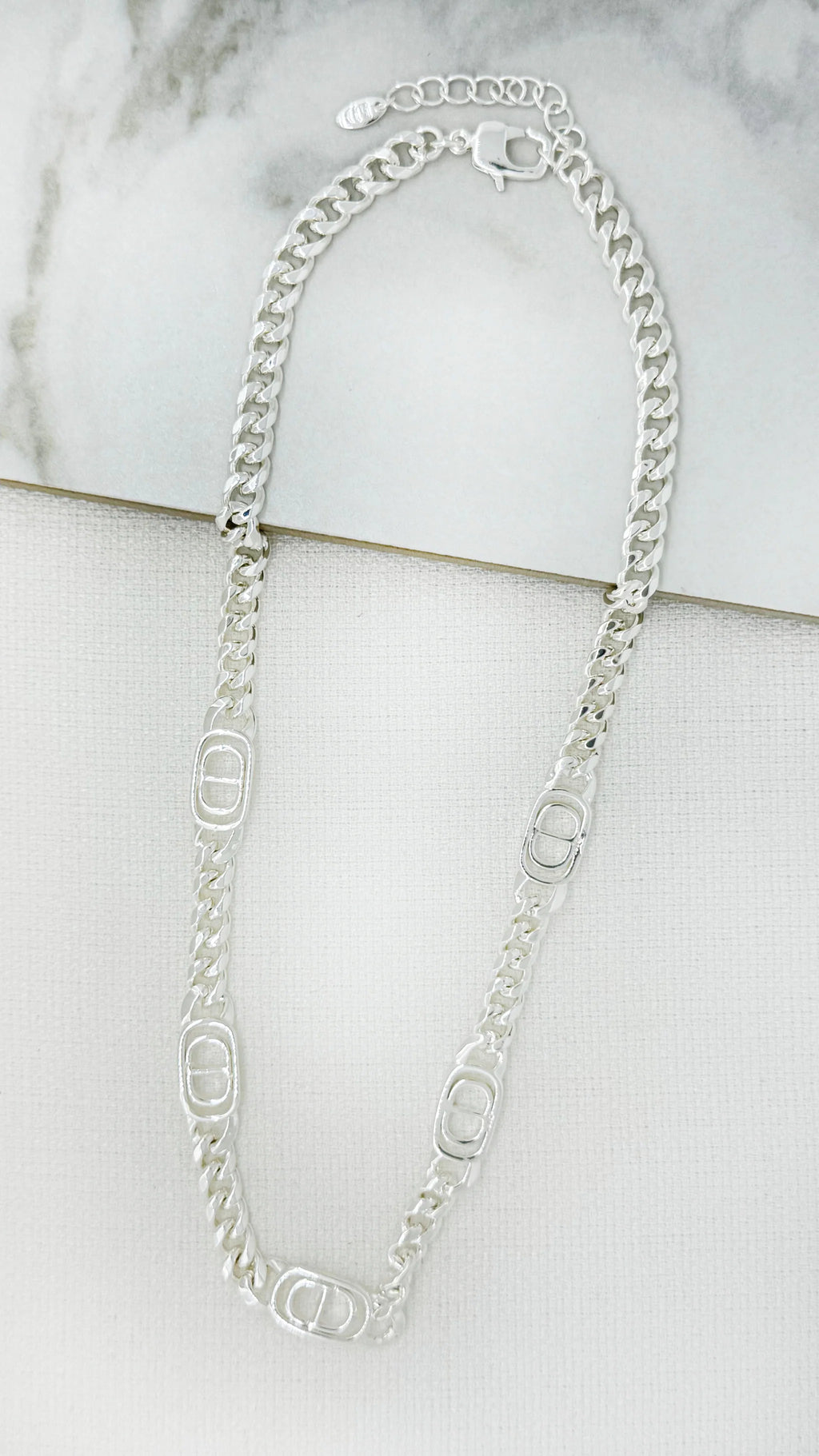 Envy Unique Designer Inspired Chain Necklace - Silver
