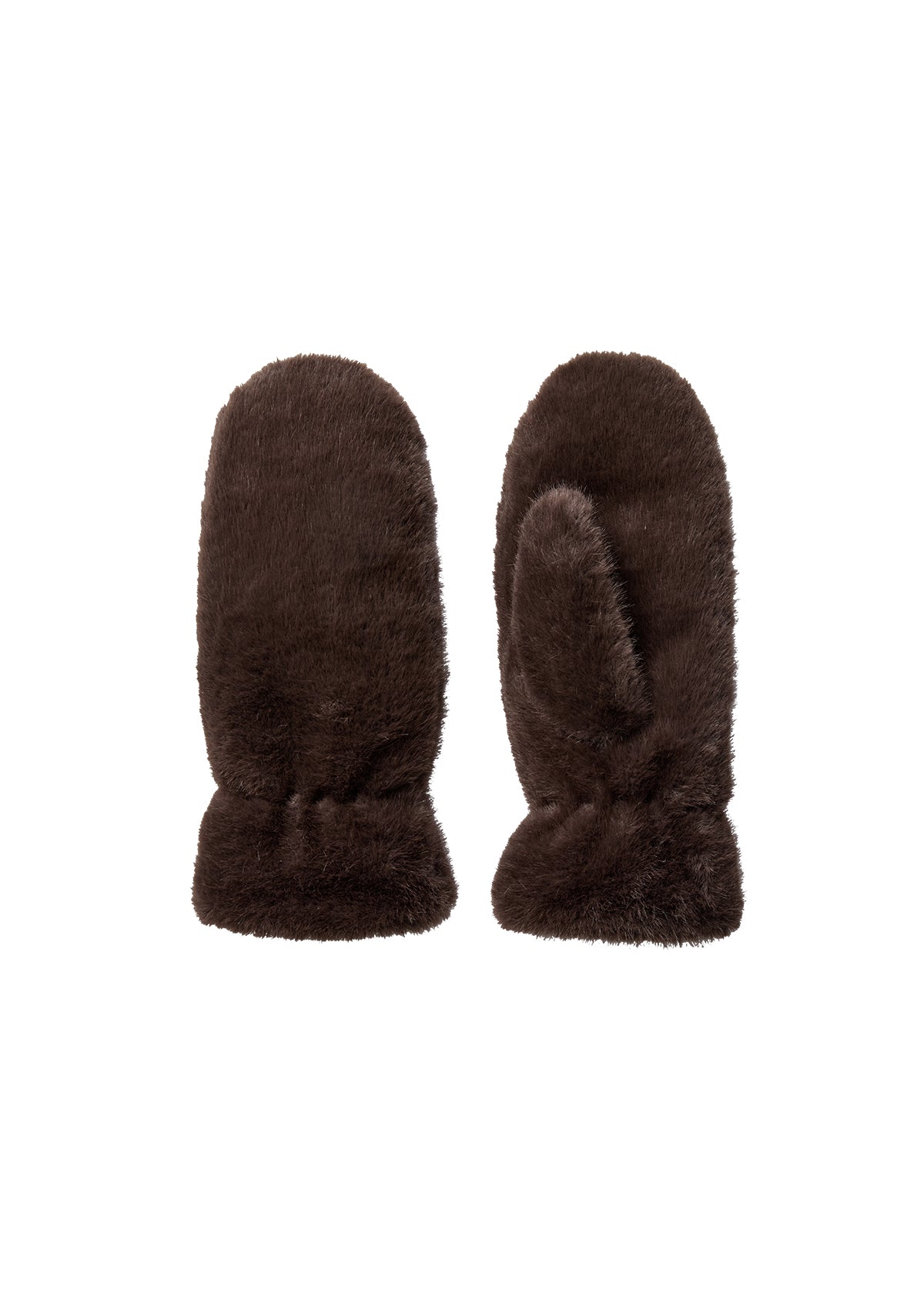 Soyaconcept Vendla Faux Fur Mittens - Chocolate