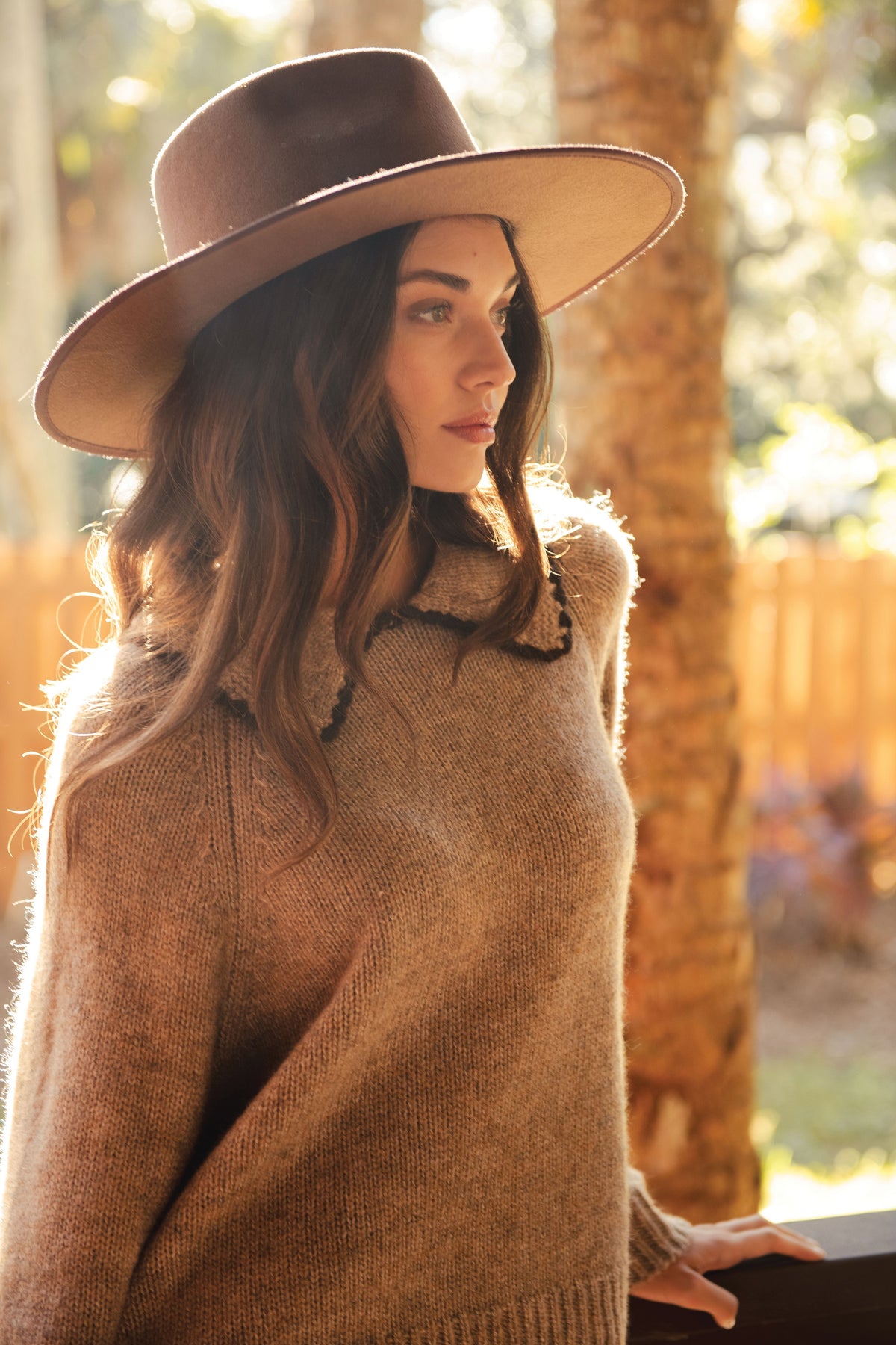 Elan Blanket Stitch Collar Soft Knit Jumper