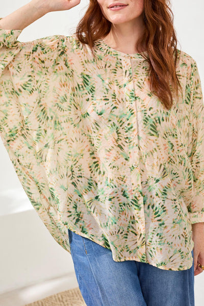 Tribal Blurred Abstract Pattern Floaty Blouse