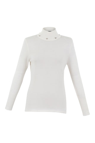 Marble Fashions Studded Polo Neck Sweater