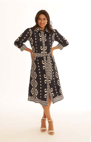 Pomodoro Aztec Shirt Dress