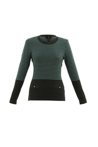 Marble Fashions Stripe Round Neck Knit