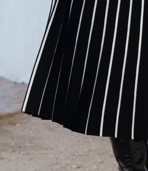 Marble Fashions Stripe Knitted Midi Skirt
