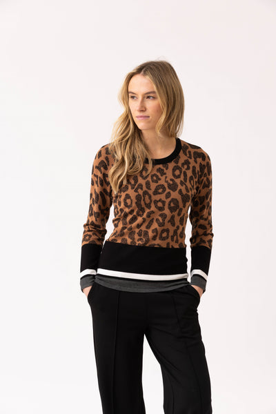 Marble Fashions Animal Print Stripe Jumper